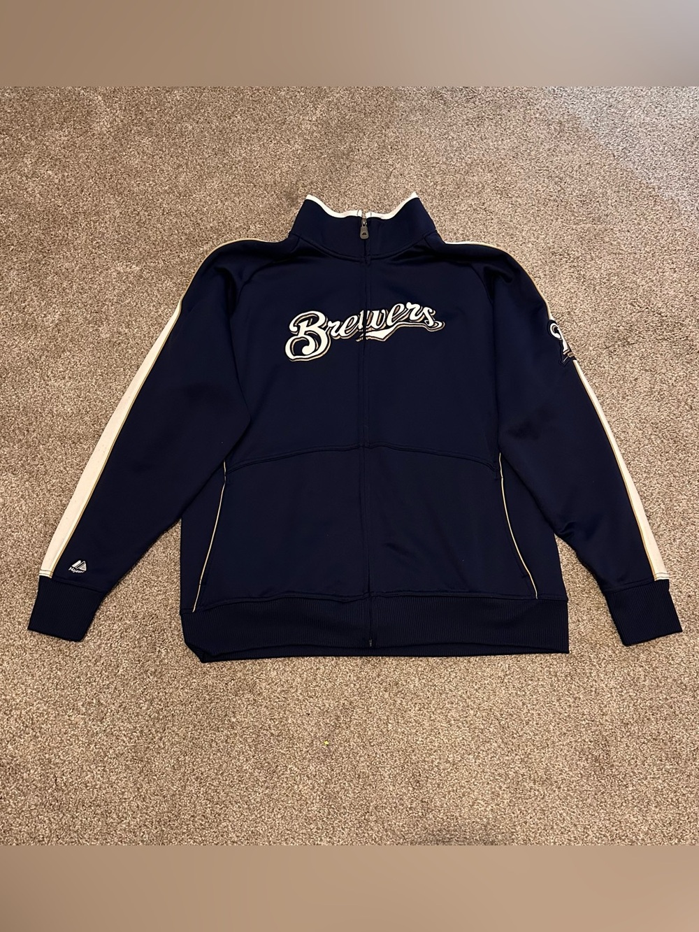 Milwaukee Brewers Navy Full-Zip Team Jacket